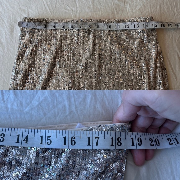 NWT Cable & Gauge Champagne Sequin Skirt S - Picture 11 of 12